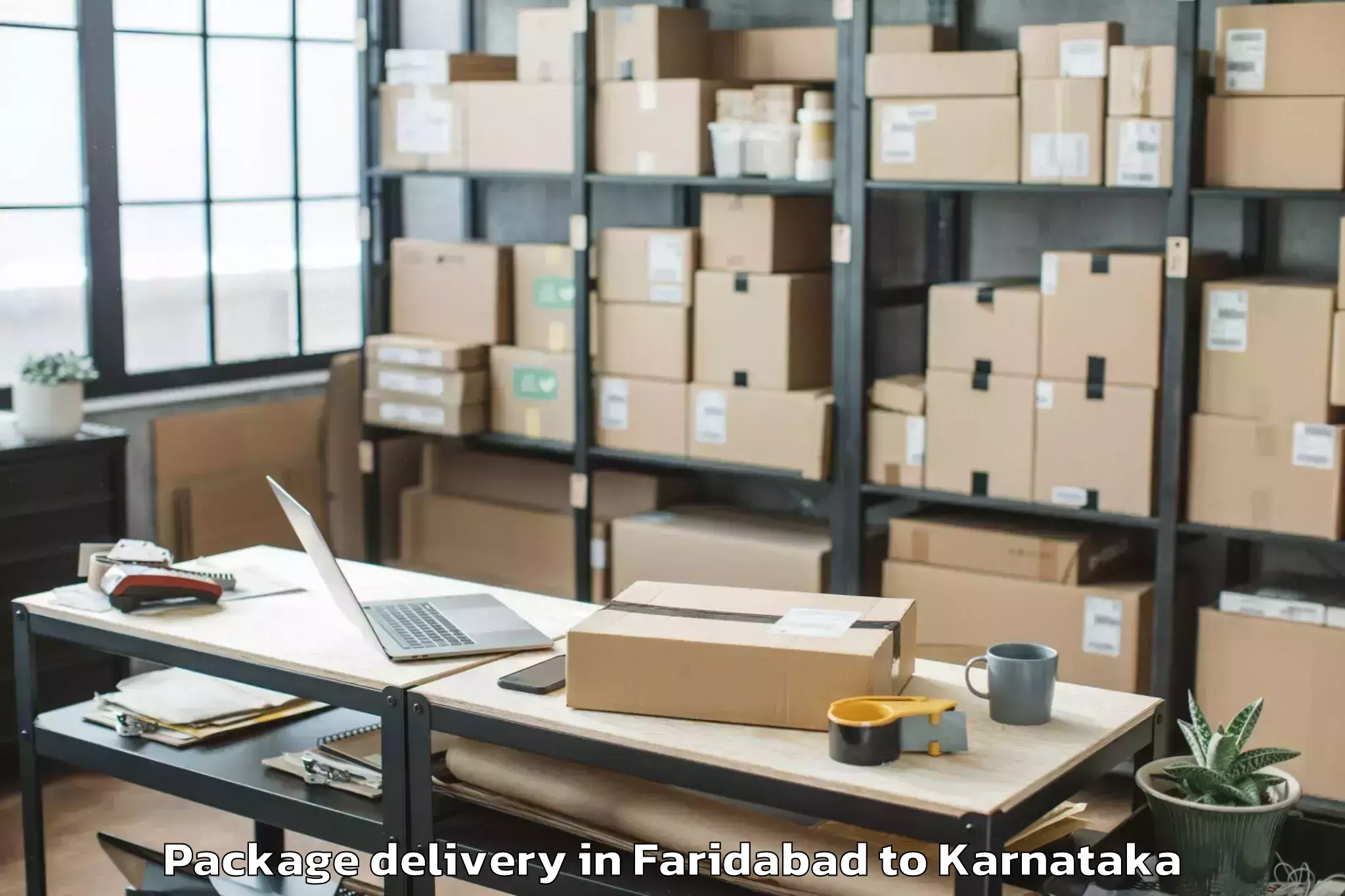 Reliable Faridabad to Rani Channamma University Bela Package Delivery